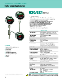 Thumbnail of document Data Sheet - 820/821 Digital Temperature Indicators